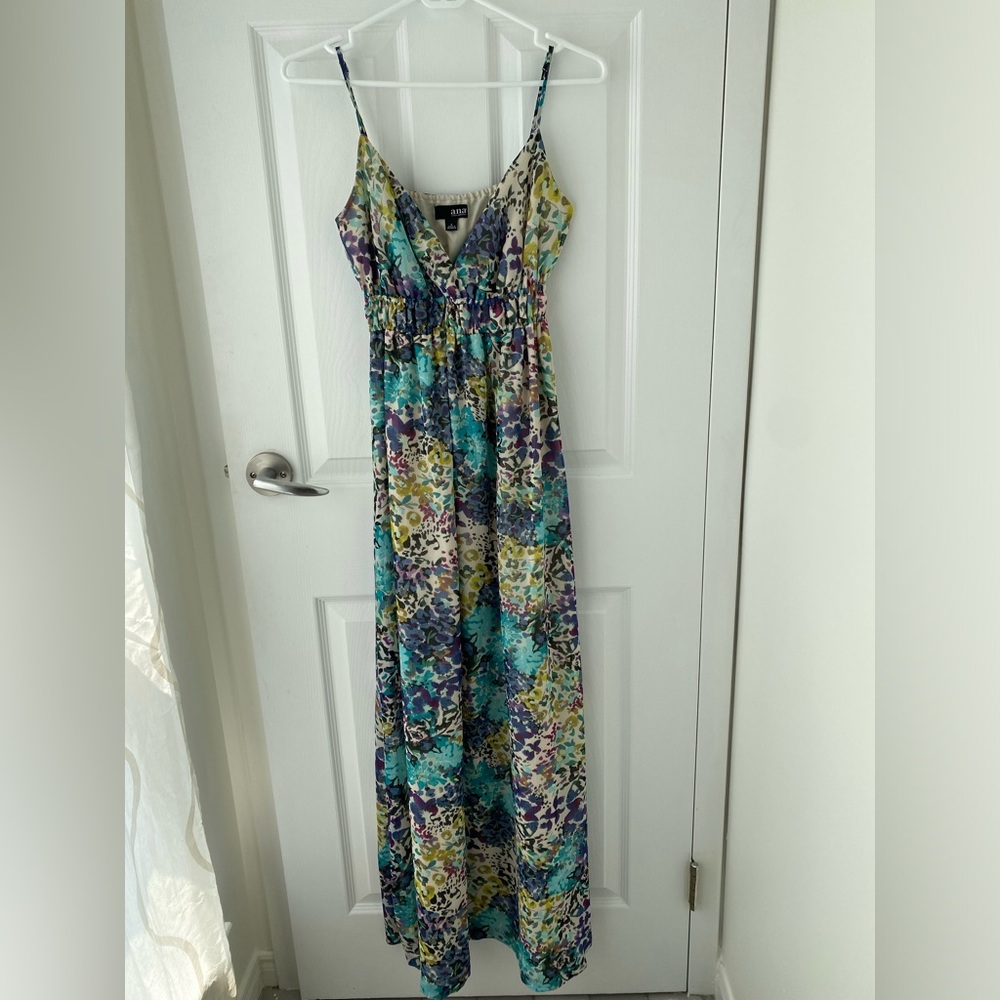 A.N.A Colourful Spaghetti Strap Maxi Dress Size Small